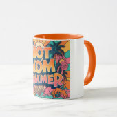 Retro Hot Mama Summer Palm Tree Mütter Day Tasse (VorderseiteRechts)