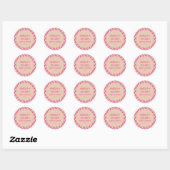 Retro Hot Pink Abstract Checker Custom Baby Shower Runder Aufkleber (Blatt)
