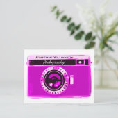 Retro Hot Pink Camera Fotogeschäft Postkarte (Stehend Vorderseite)