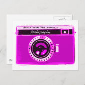 Retro Hot Pink Camera Fotogeschäft Postkarte (Vorne/Hinten)