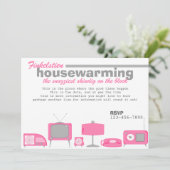 Retro Hot Pink Electronics Einladung (Stehend Vorderseite)