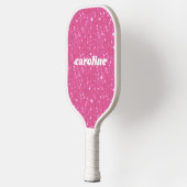 Retro Hot Pink Glitzer Sparkor Personalisierter Na Pickleball Schläger (Links)
