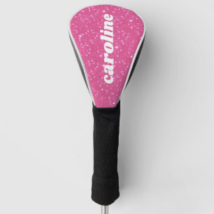 Retro Hot Pink Glitzer Sparky2k Personalisiert Golf Headcover