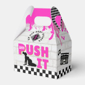 Retro Hot Pink Hip Hop Baby Shower Baby Girl Geschenkschachtel (Rückseite)