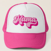 Retro Hot Pink Mama Truckerkappe (Vorderseite)