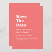 Retro Hot Pink Save the Date Karte (Vorne/Hinten)