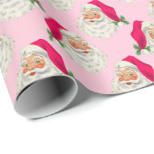 Retro Hot Pink Weihnachts-Umschlagpapier Geschenkpapier (Rolleneckpunkt)