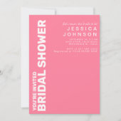 Retro Hot Pink White Checkerboard Brautparty Einladung (Vorderseite)