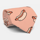 Retro-Hotdog-Nahtloses Muster Krawatte (Gerollt)