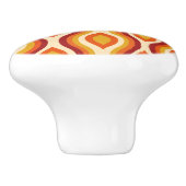 Retro Hourglass Ogee Muster in orange und gelb Keramikknauf (Seitenansicht)