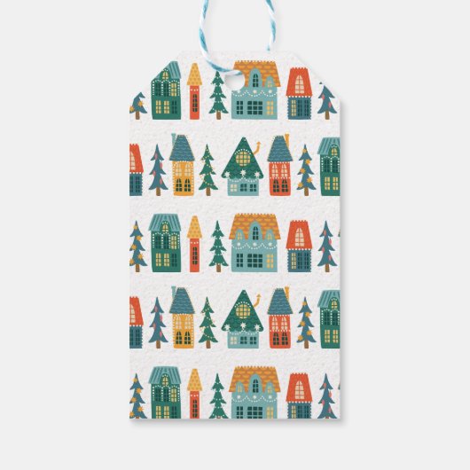 Retro House Holiday Geschenkanhänger (Rückseite)