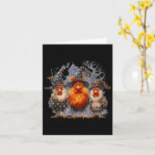 Retro House Hühner Hexenduft verwunderlich Herbst Karte (Gelbe Blume)