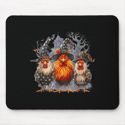 Retro House Hühner Hexenduft verwunderlich Herbst Mousepad (Vorne)