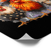 Retro House Hühner Hexenduft verwunderlich Herbst Poster (Ecke)