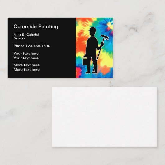 Retro House Painter Design Visitenkarte (Vorne/Hinten)