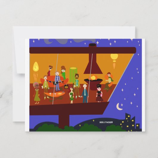 Retro House Party Einladung (Vorderseite)