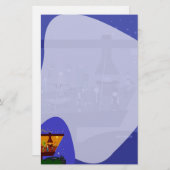 Retro House Party Fun Jet Set Design Briefpapier (Vorne/Hinten)