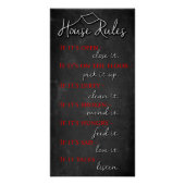 Retro House Rules of Kindness auf Chalkboard Poster (Vorderseite)