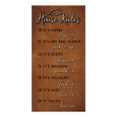Retro House Rules of Kindness on Rusty Metal Poster (Vorderseite)