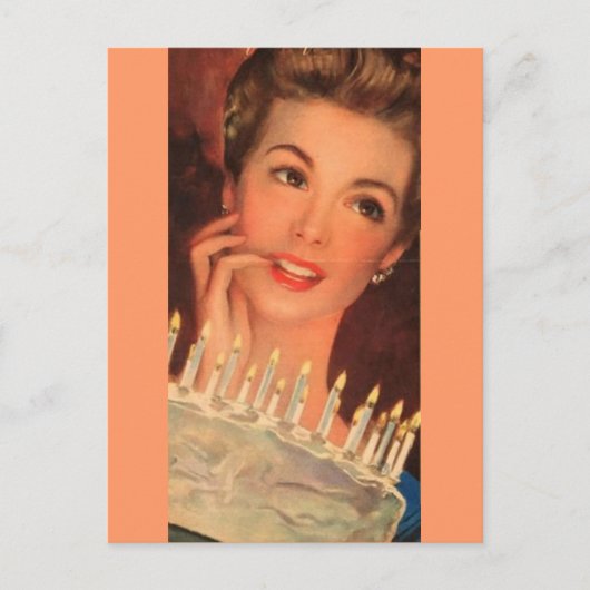 Retro Housefrau Birthday Postkarte (Vorderseite)