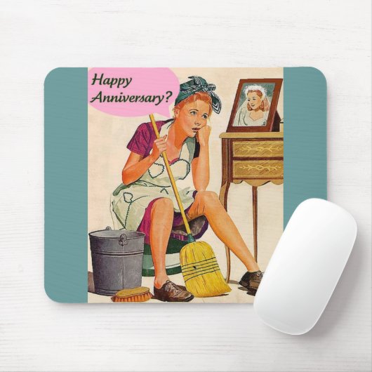 Retro Housefrau Jahrestag Mousepad (Mit Mouse)