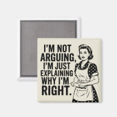 Retro Housefrau Magnet Funny (Vorderseite/Rückseite)