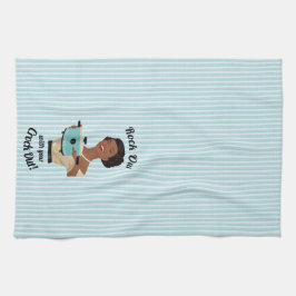 Retro Housefrau Rock Out mit Crock Out WOK Geschirrtuch