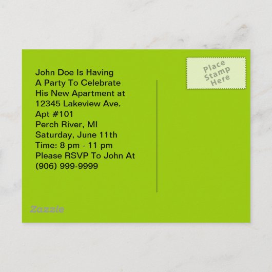 Retro Housewarming Party Bash Crowd Fun Einladungspostkarte (Rückseite)