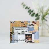 Retro Housewarming-Party Einladung (Stehend Vorderseite)