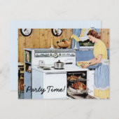 Retro Housewarming-Party Einladung (Vorne/Hinten)