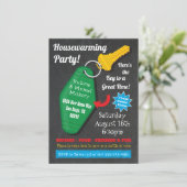 Retro Housewarming-Party Einladungen (Stehend Vorderseite)