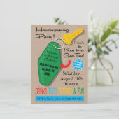 Retro Housewarming-Party Einladungen (Stehend Vorderseite)