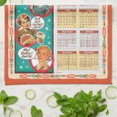 Retro Housewife Calendar Towel 2026 Geschirrtuch (Gefaltet)