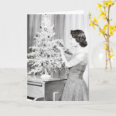 RETRO HOUSEWIFE CHRISTMAS CARDS KARTE (Gelbe Blume)