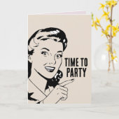 RETRO HOUSEWIFE FUNNY BIRTHDAY GREETING CARD KARTE (Gelbe Blume)