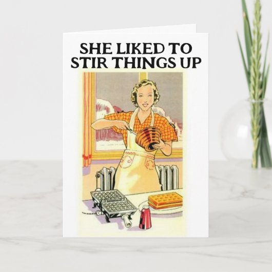 RETRO HOUSEWIFE FUNNY BIRTHDAY GREETING CARDS KARTE (Vorderseite)