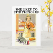 RETRO HOUSEWIFE FUNNY BIRTHDAY GREETING CARDS KARTE (Gelbe Blume)