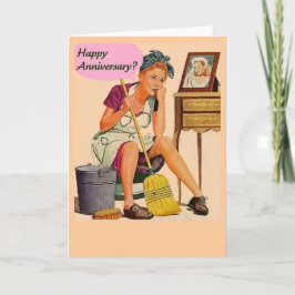 Retro Housewife Happy Anniversary Karte