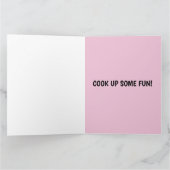 RETRO HOUSEWIFE PINK OVEN GEBURTSTAG große KARTE (Innenseite)