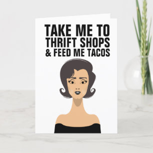 RETRO HOUSEWIFE THRIFT SHOPS & TACOS FUNNCards Karte