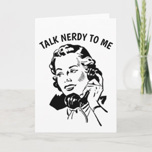 RETRO HOUSEWIFF, SPRECHEN SIE NERDY MIT MIR Grußka Karte