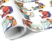 Retro Housewives Geschenkpapier (Rolleneckpunkt)