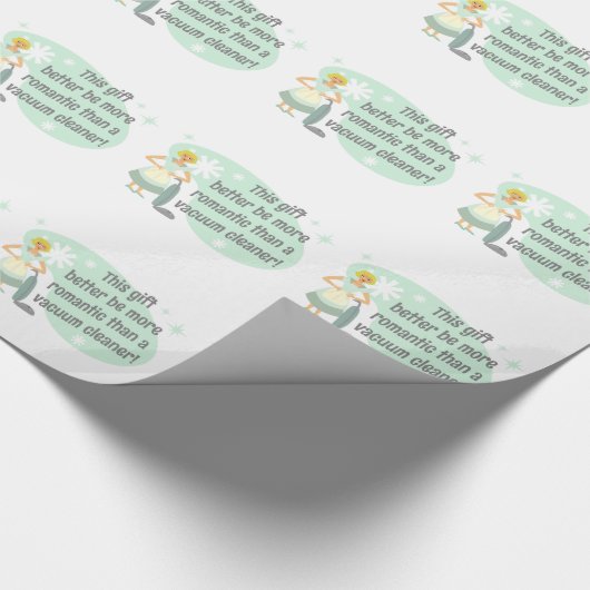 Retro Housfrau hasst das Vakuum Geschenkpapier (Ecke)