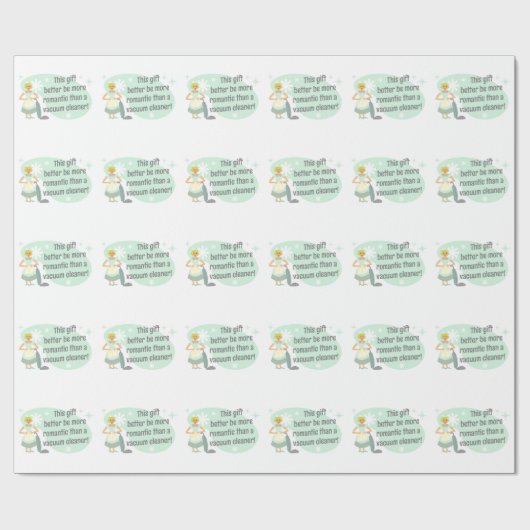 Retro Housfrau hasst das Vakuum Geschenkpapier (Flach)