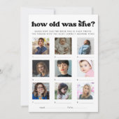 Retro How Old Was She Bridal Shower Game Card Einladung (Vorderseite)