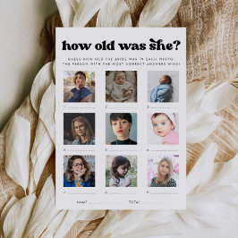 Retro How Old Was She Bridal Shower Game Card Einladung