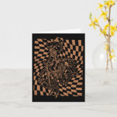 Retro Howdy Cowboy Skeleton mit Cowboyhut und Ho Karte (Gelbe Blume)