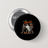 Retro Howdy Ghouls Skeleton Cowboy Western Rodeo H Button (Vorne & Hinten)