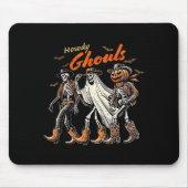 Retro Howdy Ghouls Skeleton Cowboy Western Rodeo H Mousepad (Vorne)