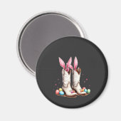 Retro Howdy Oaster Funny Cowboy Stiefel Ostereier Magnet (Vorderseite/Rückseite)